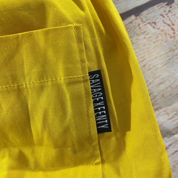 NWT Savage X Fenty Women's Yellow Floral Trim High Waist Shorts - XXS - Picture 13 of 14